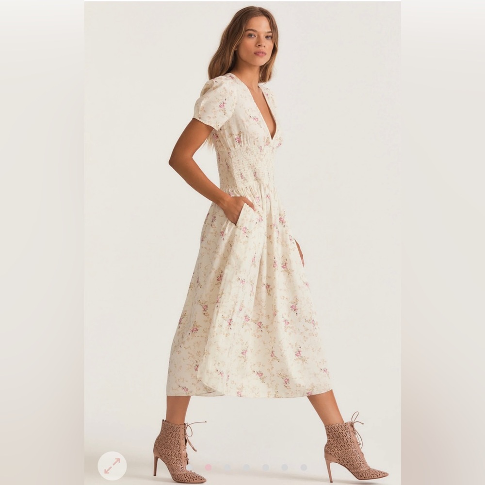 LoveShackFancy Venna Floral Midi Dress